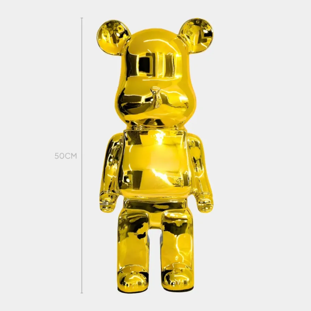 Table Top|Floor Standing^Statues & Sculptures Aero Bear 50cm Gold Resin Indoor Sculpture