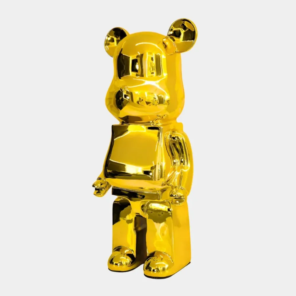 Table Top|Floor Standing^Statues & Sculptures Aero Bear 50cm Gold Resin Indoor Sculpture