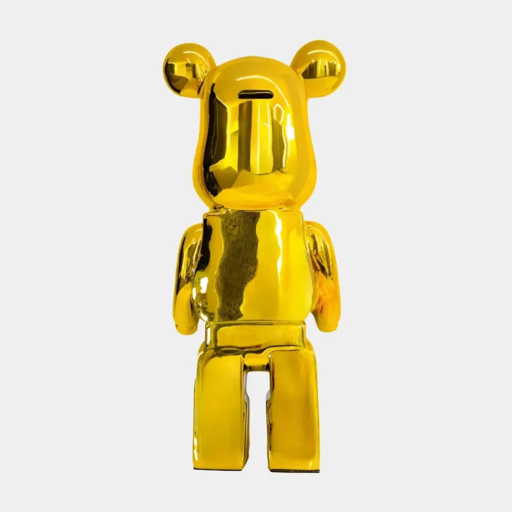 Table Top|Floor Standing^Statues & Sculptures Aero Bear 50cm Gold Resin Indoor Sculpture
