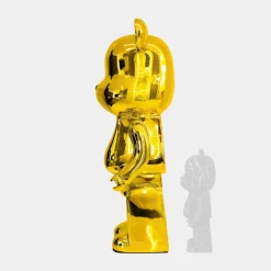Floor Standing|Animals^Statues & Sculptures Aero Bear 135cm Gold Resin Indoor Sculpture