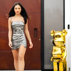 Floor Standing|Animals^Statues & Sculptures Aero Bear 135cm Gold Resin Indoor Sculpture