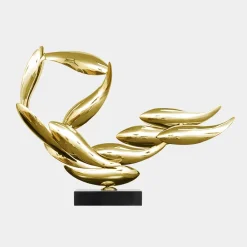 Table Top|Abstract^Statues & Sculptures Aero Stream 50cm Gold Metal Indoor Sculpture