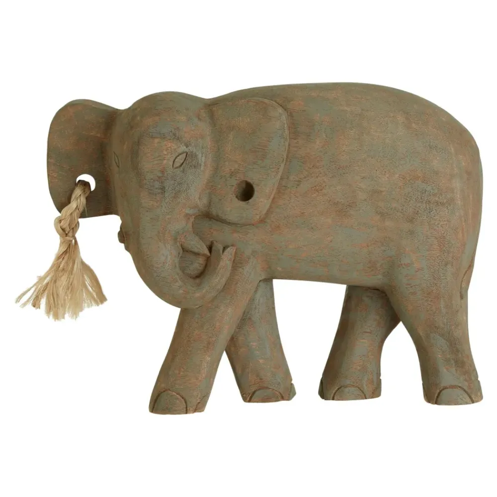 Table Top|Animals^Statues & Sculptures Ancient Elephant 31cm Wood Indoor Statue