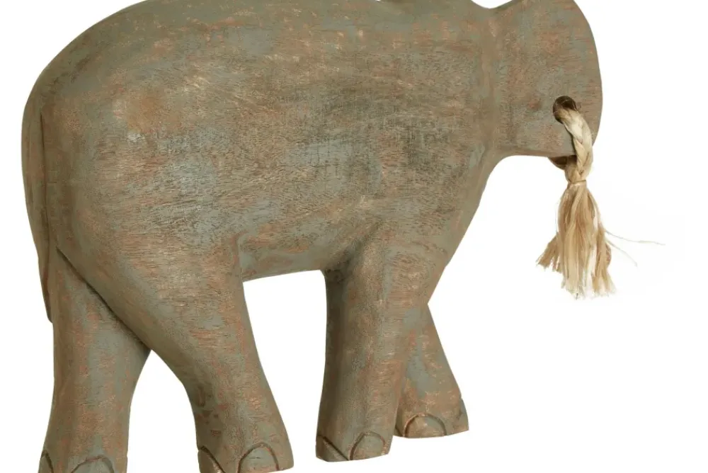 Table Top|Animals^Statues & Sculptures Ancient Elephant 31cm Wood Indoor Statue