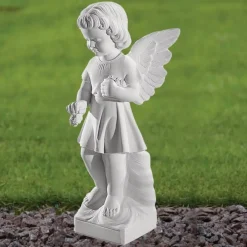 Angel^Statues & Sculptures Angel 47cm Marble Resin Garden Statue