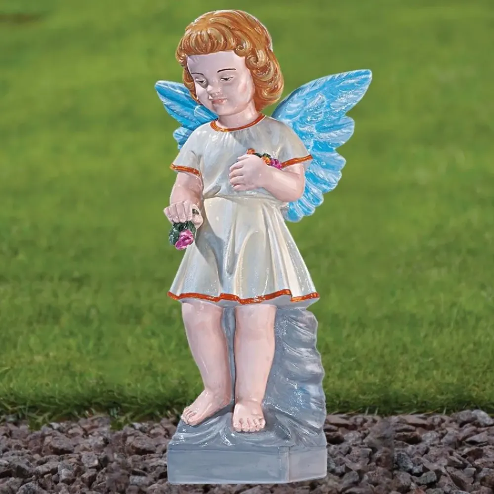 Angel^Statues & Sculptures Angel Figurine 29cm Marble Resin Garden Statue