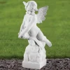 Angel^Statues & Sculptures Angel Figurine 48cm Marble Resin Garden Statue