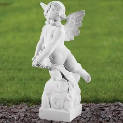 Angel^Statues & Sculptures Angel Figurine 48cm Marble Resin Garden Statue
