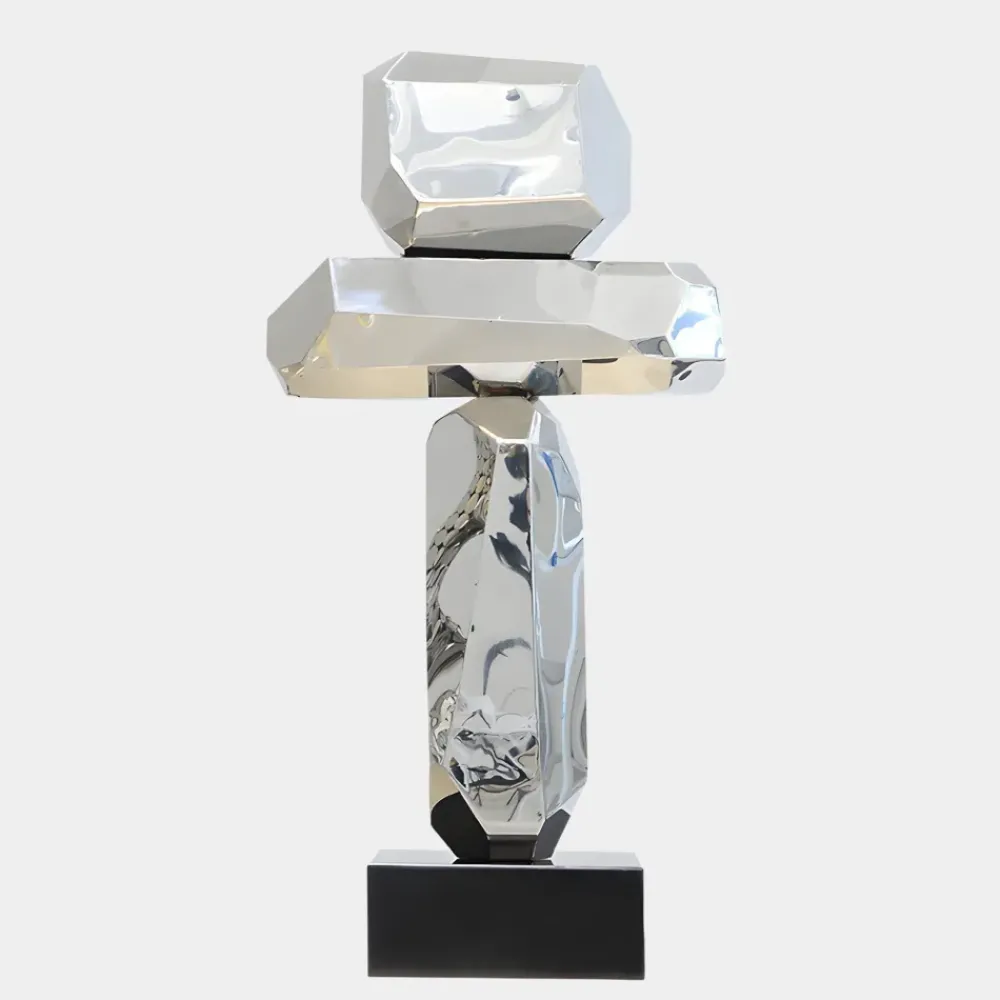 Table Top|Floor Standing^Statues & Sculptures Astrolith 89cm Silver Metal Indoor Sculpture v3