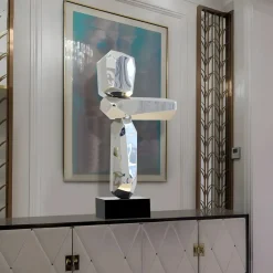 Table Top|Floor Standing^Statues & Sculptures Astrolith 90cm Silver Metal Indoor Sculpture v1