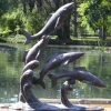 Sealife^Statues & Sculptures Atlantic Salmon Fish Bronze Metal Garden Sculpture
