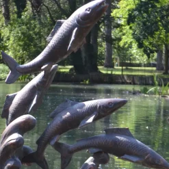 Sealife^Statues & Sculptures Atlantic Salmon Fish Bronze Metal Garden Sculpture