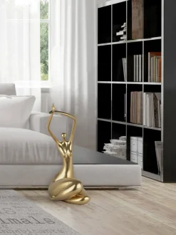 Figurative|Table Top^Statues & Sculptures Awakened Grace 54cm Gold Resin Indoor Sculpture