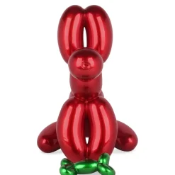 Table Top|Floor Standing^Statues & Sculptures Balloon Dog & Bone 46cm Red Resin Indoor Sculpture