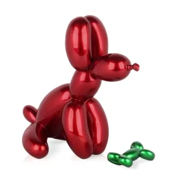 Table Top|Floor Standing^Statues & Sculptures Balloon Dog & Bone 28cm Red Resin Indoor Sculpture