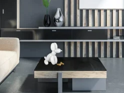 Table Top|Floor Standing^Statues & Sculptures Balloon Dog & Bone 28cm White Resin Indoor Sculpture