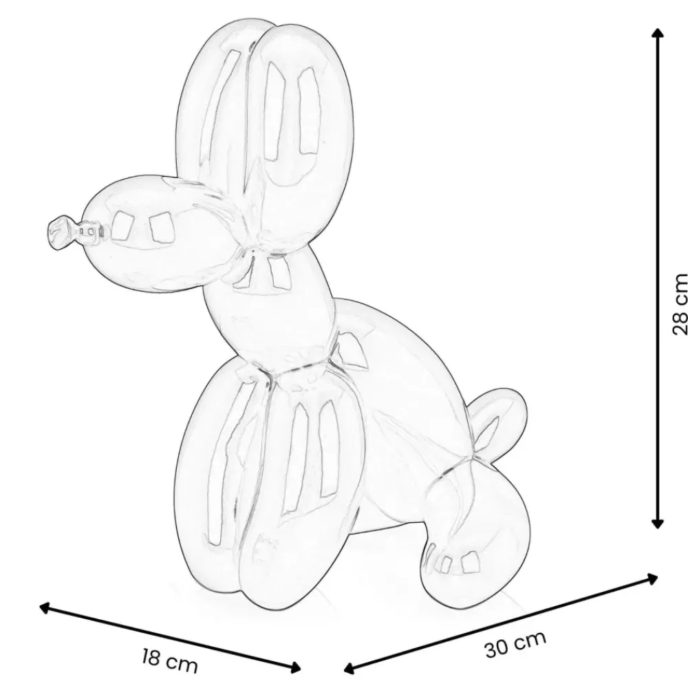 Table Top|Floor Standing^Statues & Sculptures Balloon Dog & Bone 28cm White Resin Indoor Sculpture
