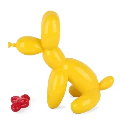 Floor Standing|Table Top^Statues & Sculptures Balloon Dog & Bone 28cm Yellow Resin Indoor Sculpture