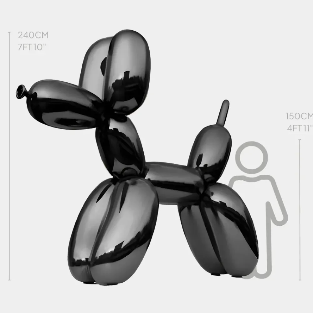 Giant|Floor Standing^Statues & Sculptures Balloon Dog 240cm Black Fibreglass Indoor Sculpture