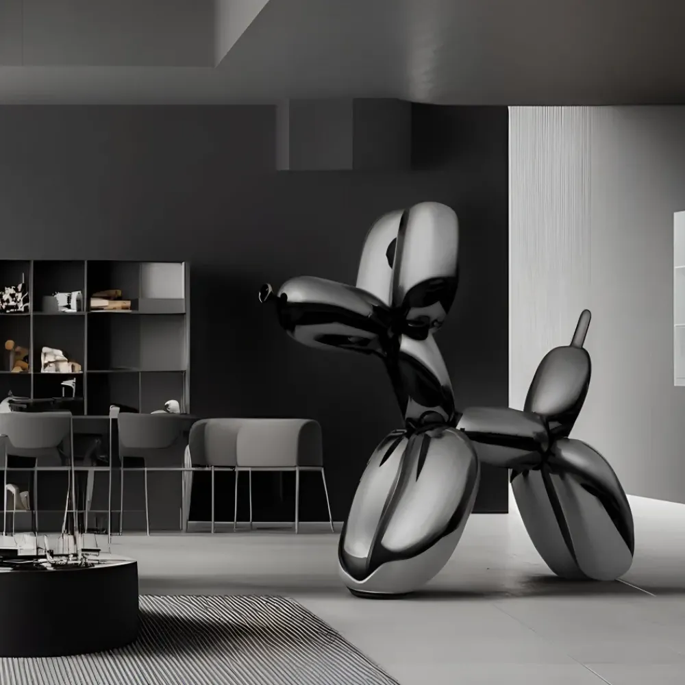 Giant|Floor Standing^Statues & Sculptures Balloon Dog 240cm Black Fibreglass Indoor Sculpture