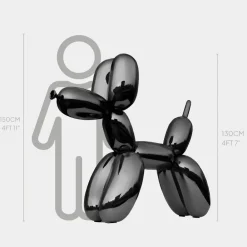 Floor Standing|Balloon Dogs^Statues & Sculptures Balloon Dog 130cm Black Fibreglass Indoor Sculpture
