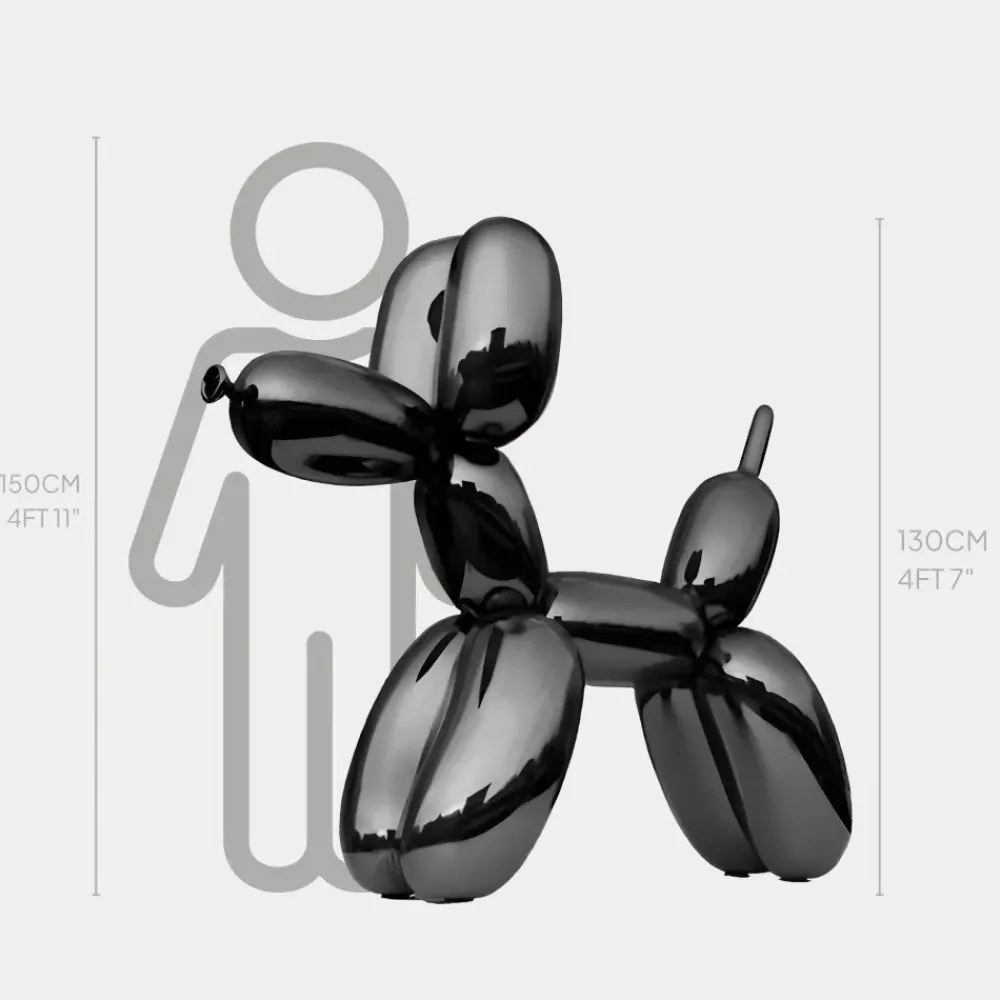 Floor Standing|Balloon Dogs^Statues & Sculptures Balloon Dog 130cm Black Fibreglass Indoor Sculpture
