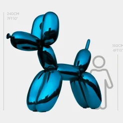 Giant|Floor Standing^Statues & Sculptures Balloon Dog 240cm Blue Fibreglass Indoor Sculpture