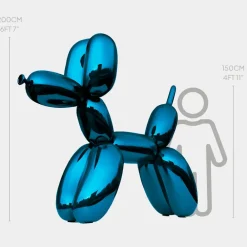 Giant|Floor Standing^Statues & Sculptures Balloon Dog 200cm Blue Metal Garden Sculpture