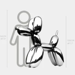 Floor Standing|Balloon Dogs^Statues & Sculptures Balloon Dog 130cm Chrome Metal Garden Sculpture