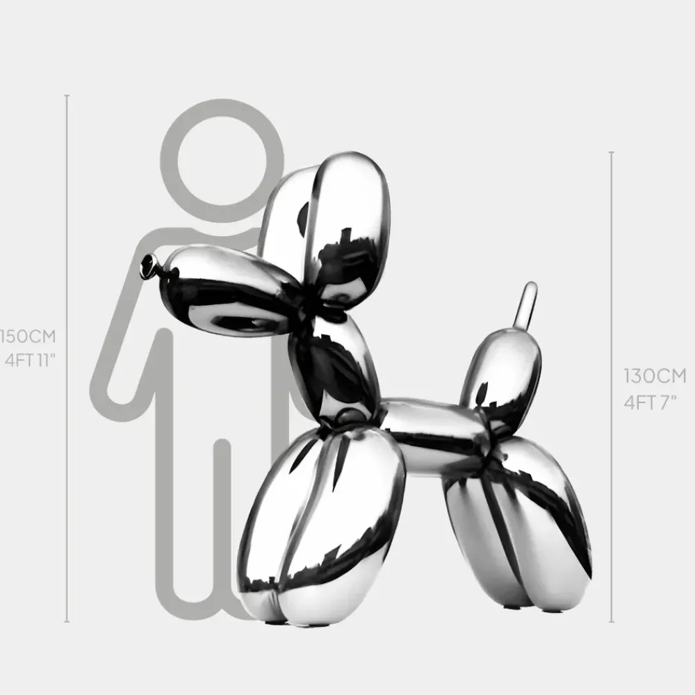 Floor Standing|Balloon Dogs^Statues & Sculptures Balloon Dog 130cm Chrome Metal Garden Sculpture