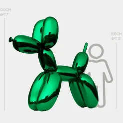 Giant|Floor Standing^Statues & Sculptures Balloon Dog 200cm Green Fibreglass Indoor Sculpture