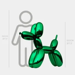 Floor Standing|Balloon Dogs^Statues & Sculptures Balloon Dog 100cm Green Metal Garden Sculpture