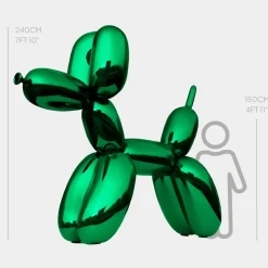 Giant|Floor Standing^Statues & Sculptures Balloon Dog 240cm Green Metal Garden Sculpture