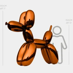 Giant|Floor Standing^Statues & Sculptures Balloon Dog 200cm Orange Fibreglass Indoor Sculpture
