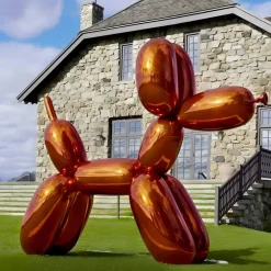 Floor Standing|Balloon Dogs^Statues & Sculptures Balloon Dog 100cm Orange Metal Garden Sculpture