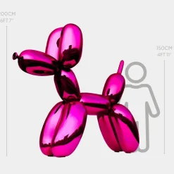 Giant|Floor Standing^Statues & Sculptures Balloon Dog 200cm Pink Fibreglass Indoor Sculpture