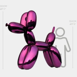 Giant|Floor Standing^Statues & Sculptures Balloon Dog 200cm Purple Fibreglass Indoor Sculpture