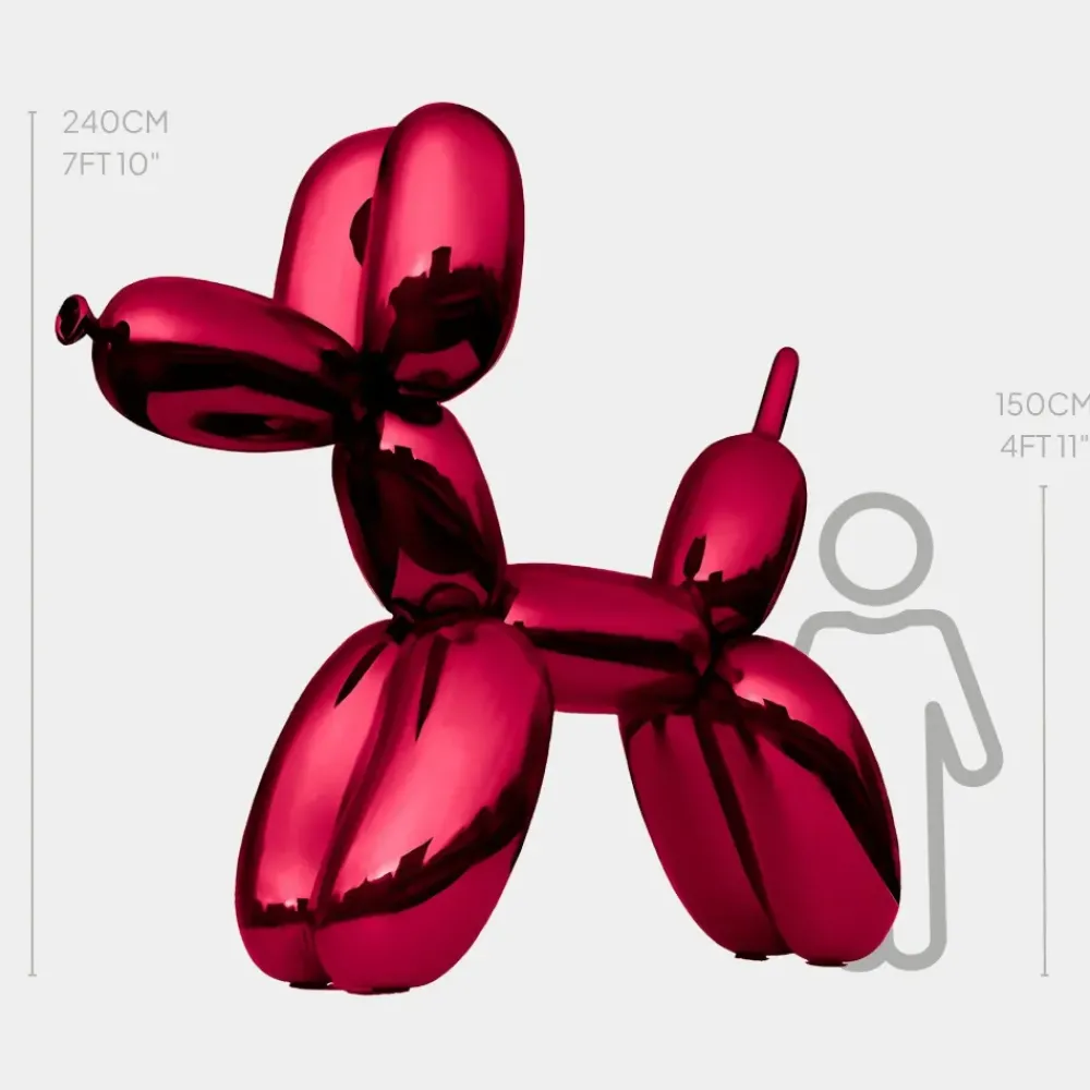 Giant|Floor Standing^Statues & Sculptures Balloon Dog 240cm Red Fibreglass Indoor Sculpture