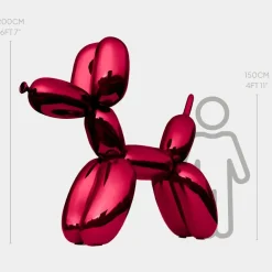 Floor Standing|Giant^Statues & Sculptures Balloon Dog 200cm Red Metal Garden Sculpture