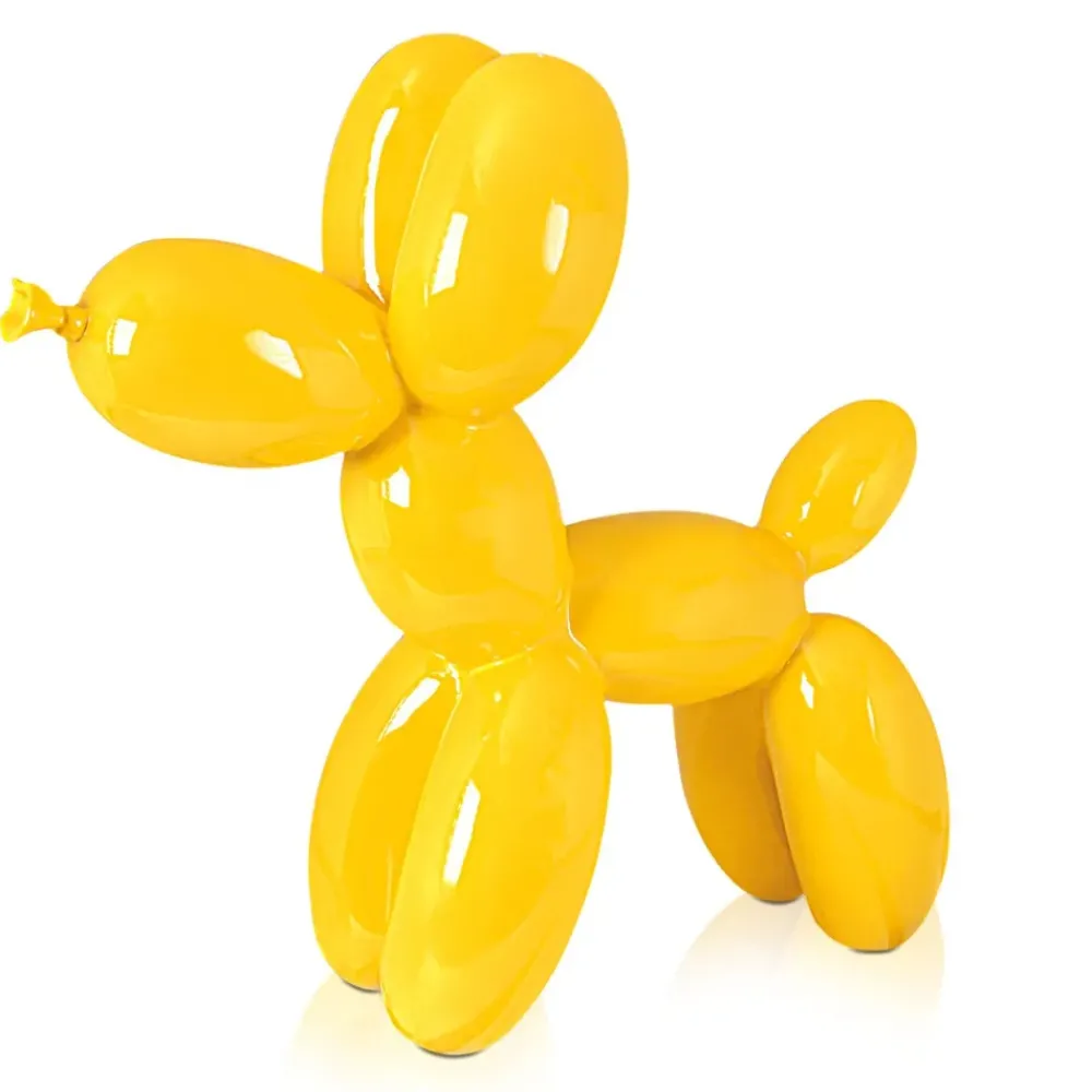 Table Top|Floor Standing^Statues & Sculptures Balloon Dog 46cm Yellow Resin Indoor Sculpture