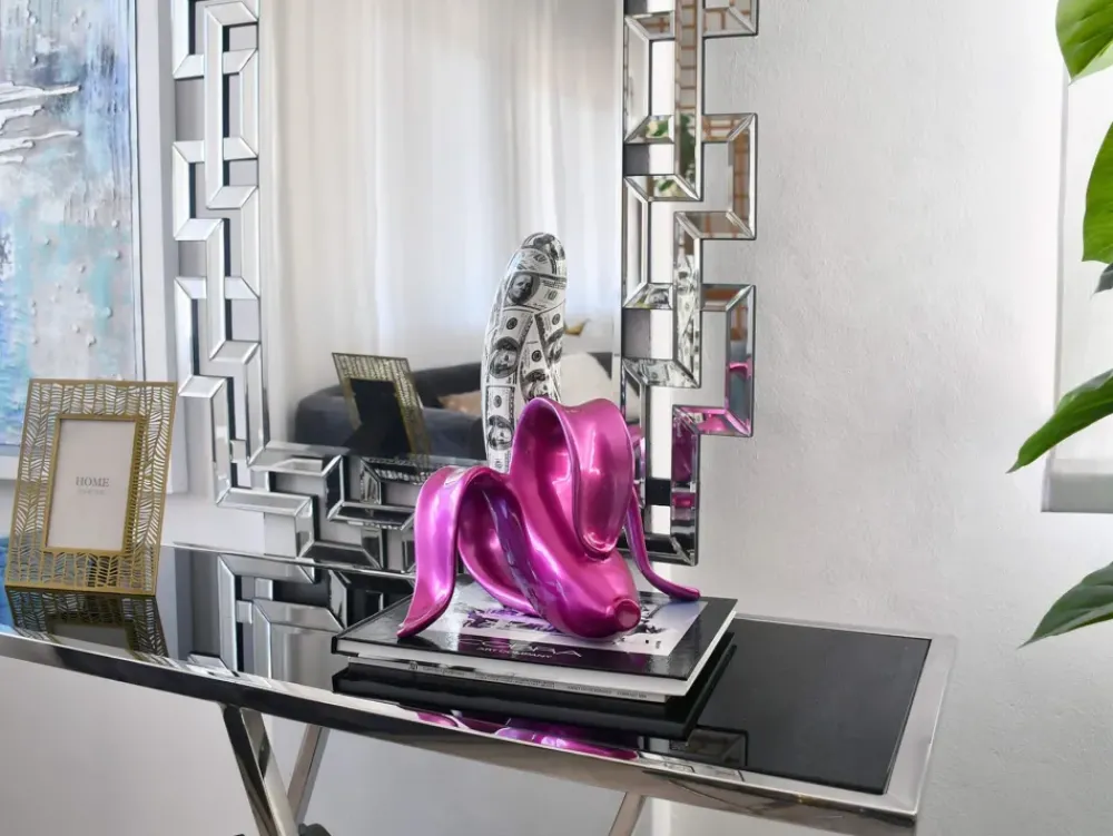 Table Top|Contemporary^Statues & Sculptures Banana Burst 35cm Fuchsia Resin Indoor Sculpture