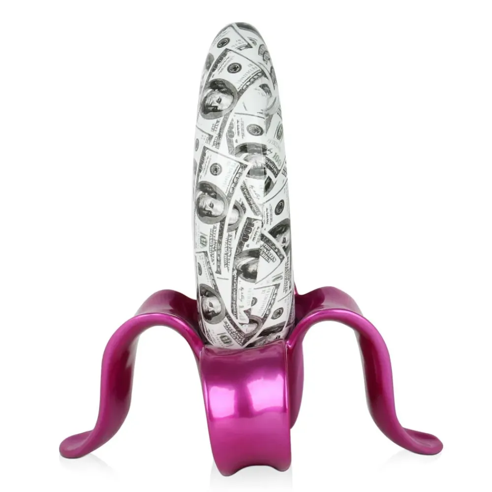 Table Top|Contemporary^Statues & Sculptures Banana Burst 35cm Fuchsia Resin Indoor Sculpture