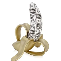 Table Top|Contemporary^Statues & Sculptures Banana Burst 35cm Gold Resin Indoor Sculpture