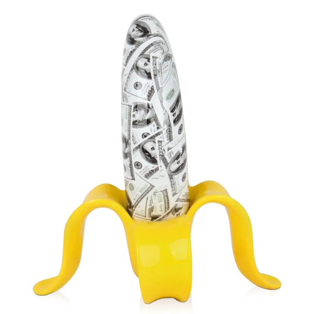 Table Top|Contemporary^Statues & Sculptures Banana Burst 35cm Yellow Resin Indoor Sculpture