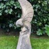 Owls|Modern^Statues & Sculptures Barn Owl on Pedestal Stone Garden Statue