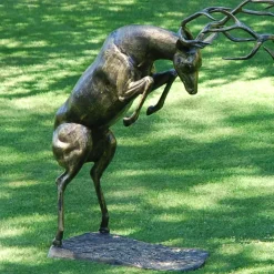 Stags & Deers^Statues & Sculptures Battling Stags Life-Size 140cm Bronze Metal Garden Statues