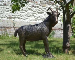 Farm^Statues & Sculptures Billy Goat Bronze Metal Garden Statue