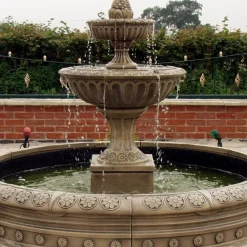 Water Features^Statues & Sculptures Blenheim Double Tier 2m Stone Water Fountain Feature