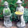 Children^Statues & Sculptures Boy & Girl Stone Garden Statues