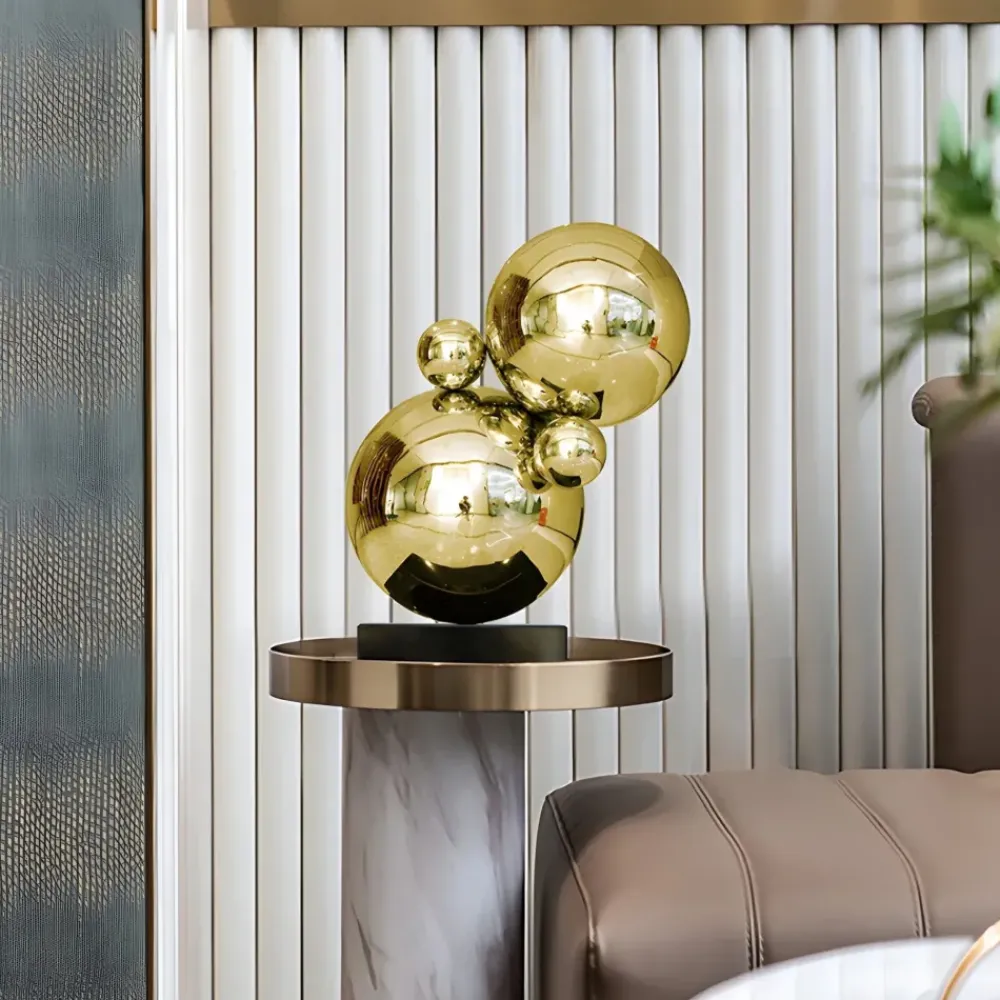 Table Top|Abstract^Statues & Sculptures Bubble Bobble 55cm Gold Metal Indoor Sculpture